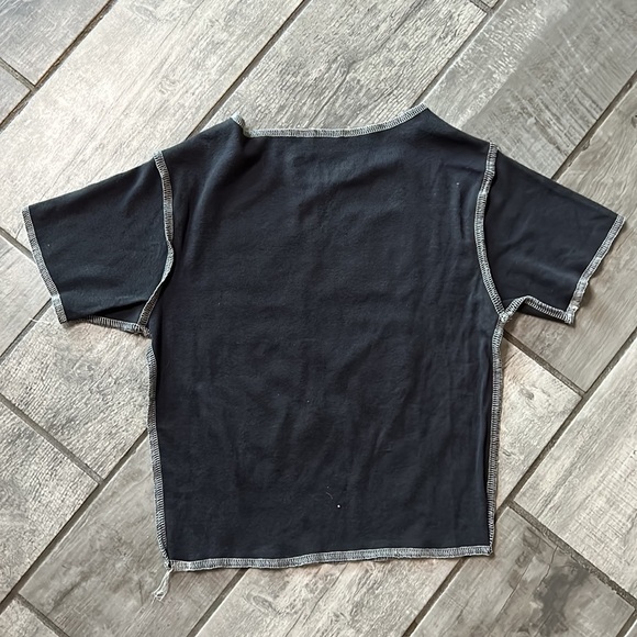 AC/DC highway to Hell graphic band short sleeve crop T-shirt black xs baby tee - Picture 6 of 6